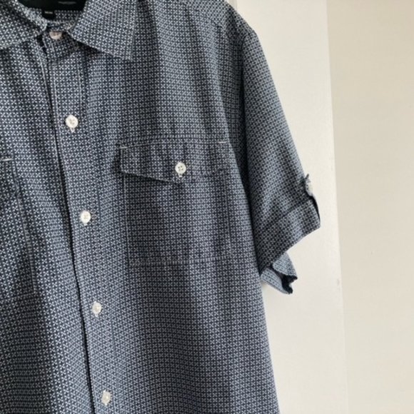 Ultra Soft Men's Collared Short Sleeve Dress Shirt Size M - Picture 5 of 16